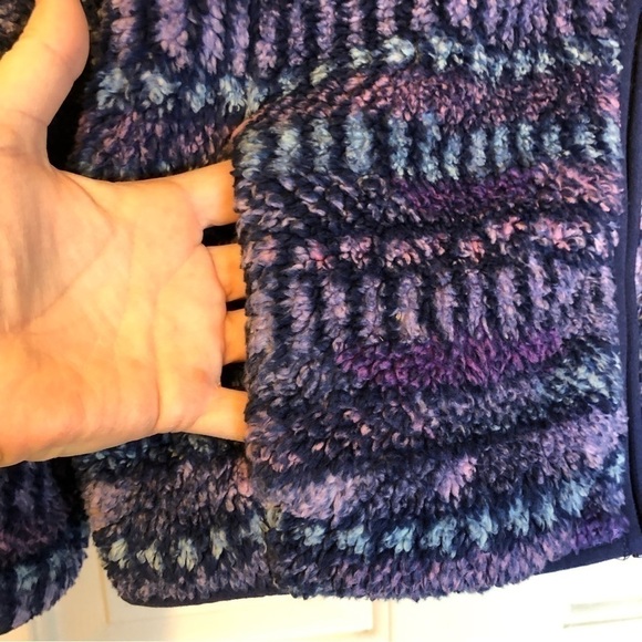 EDDIE Bauer Outdoor Girls Purple/Blue Sherpa Hooded Jacket Size L(14/16) - Picture 4 of 16